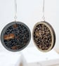 London Map Statement Earrings Laser Cut City Jewellery Layered Wood and Sterling - Image 2