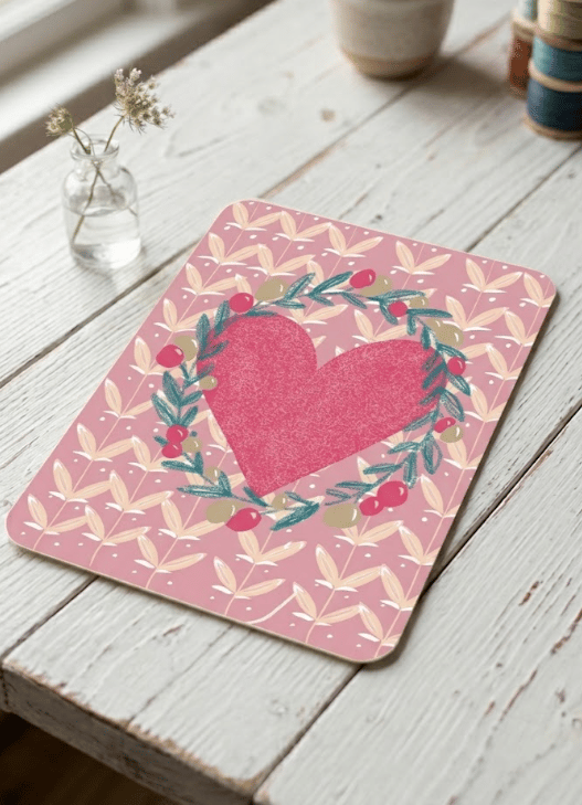 Folk Floral Top Border Illustrated Postcard - Note Cards – A6 Writing Card