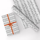 Gift Wrap Music Sheet Notes & Matching Gift Tag-Wrapping Paper-LG39