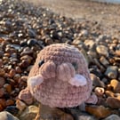 Handmade Crochet Light Brown Plushie Walrus: Soft Chenille Yarn