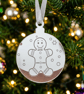 Gingerbread Man Christmas Tree Decoration, Silver Mirrored Acrylic Bauble - Image 1