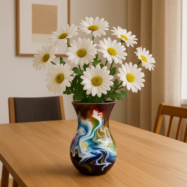 Abstract Resin-Glass Vase