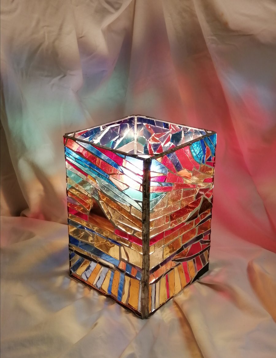 Beach Sunset Stained Glass Lamp