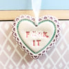 Small Ceramic heart decoration Swear words 