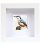 Nuthatch, little 3D fabric nuthatch picture framed, nuthatch gift - Image 1