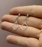 Geometric Drop Earrings – Sterling Silver, Handmade - Image 1