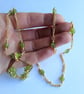 Natural Peridot & Gold Rosary Link 30 Inch Chain and Pendant - Image 9