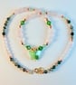  Butterfly, Rose Quartz, Moss Agate & Swarovski Crystal Necklace - Free UK P&P. - Image 10