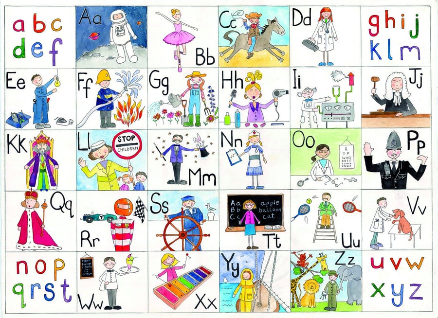 Giant Alphabet Poster - Peoples' Jobs - 75 x 100cm
