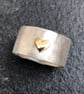 Chunky Gold Heart Ring, chunk Ace of Hearts Ring, gold heart ring, heart ring,  - Image 3