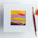 Summer Seconds, Morning Sunrise, Silk Batik Painting, Small original art