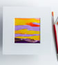 Small original silk painting, Sunrise art, Summer Seconds
