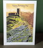 The Tower on the Tor Art Card: Blank or Personalised A6-Size Greetings Card
