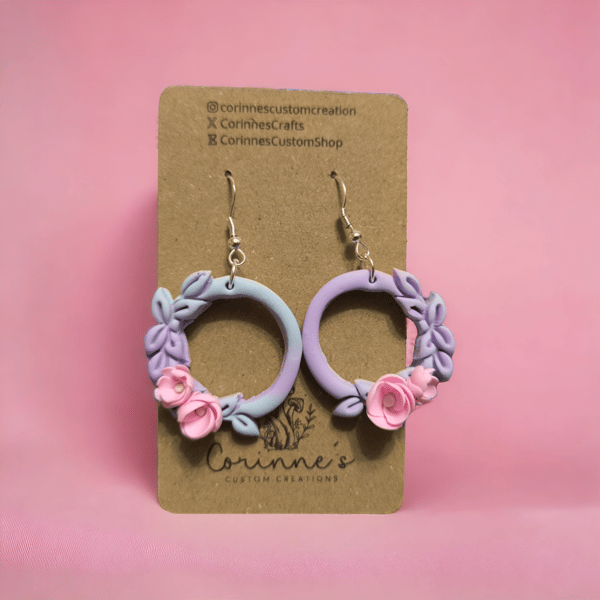 Pastel Floral Wreath Earrings 