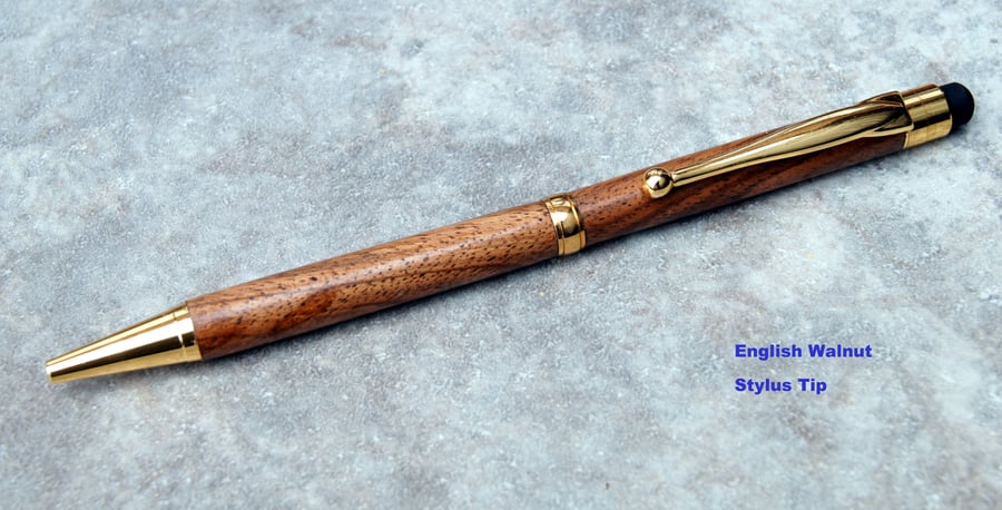 Stylus Tip Slimline pen in English Walnut