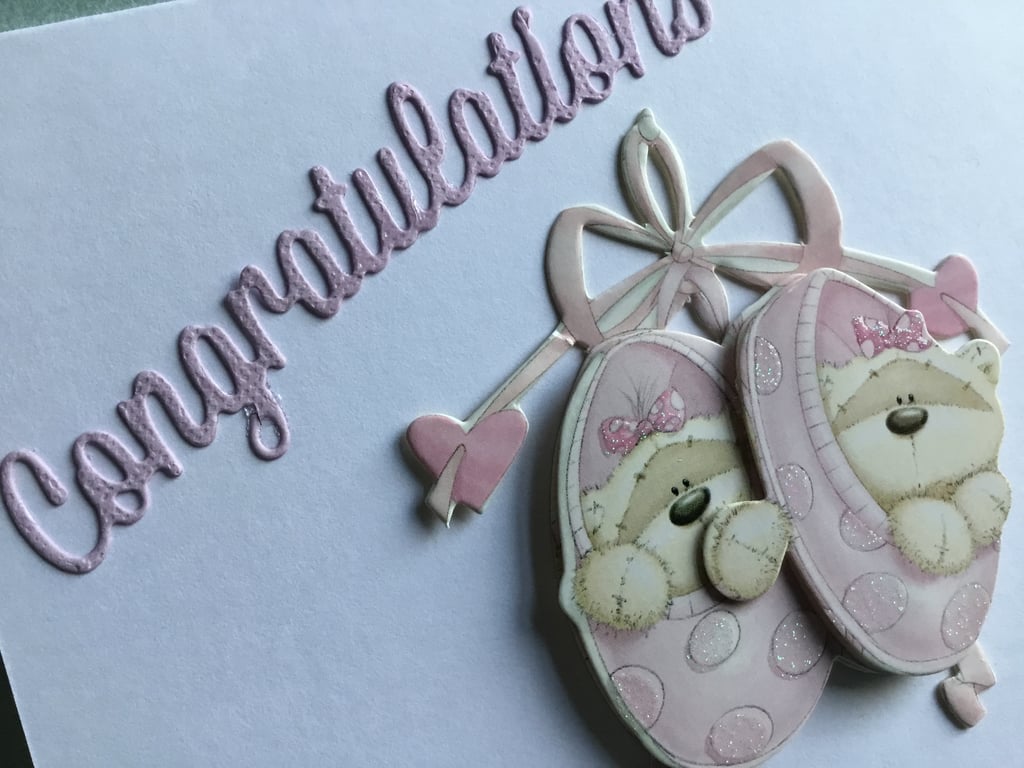 baby twins card. A lovely congratulations card for twin girls. Twin girls. 012