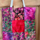 Pink Fiesta Batik Fabric Tote Bag Sewing Kit