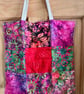 Pink Fiesta Batik Fabric Tote Bag Sewing Kit