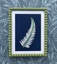 Framed Fern art, Botanical gift, Embroidery Art - Image 1