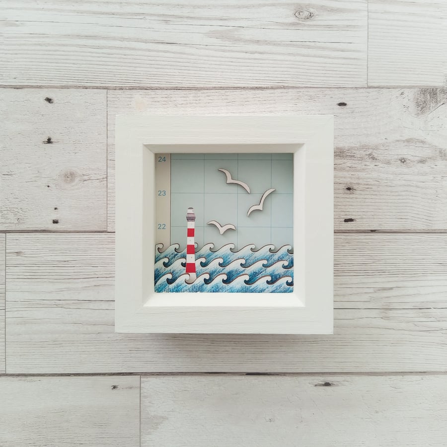 Lighthouse Diorama Picture, Nautical Shadow Box... Folksy