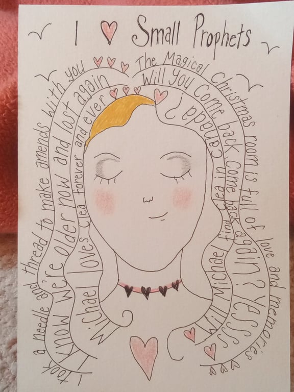 Small Prophets inspired original drawing measures 15cm by 21cm 