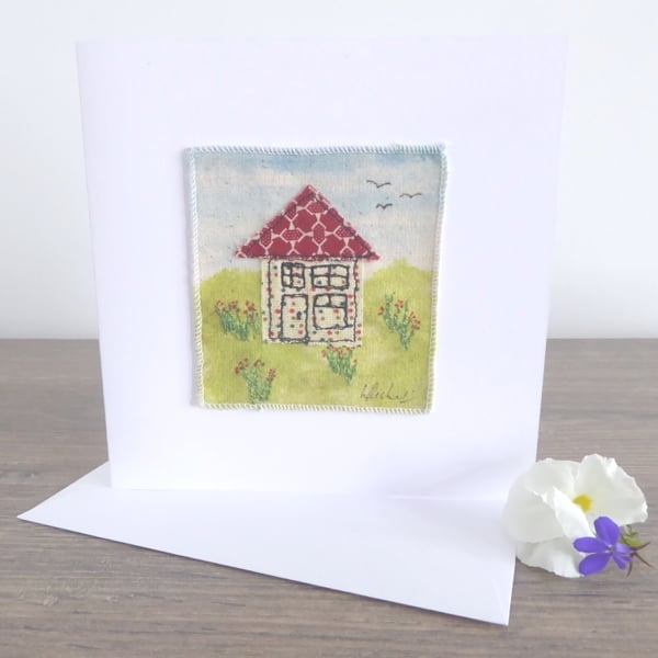 'HOME' - Textile card, new home, house warming