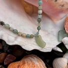 Sea Glass and Amazonite Necklace
