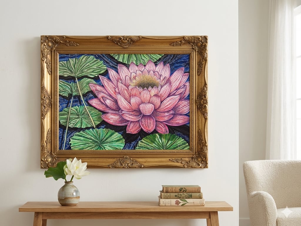 Pink lotus flower print - water lilly gallery wall art - botanical gift