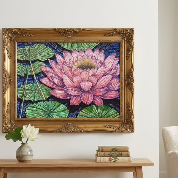 Pink lotus flower print - water lilly gallery wall art - botanical gift