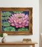 Pink lotus flower print - water lilly gallery wall art - botanical gift