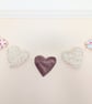 Handmade Floral & Dusky Pink Velvet Heart Bunting
