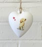 Cockapoo Blonde Ceramic Heart Bauble