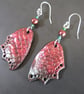 "Draig Bach" (Little Dragon) – Crimson & Bronze Faery Dragon Wing Earrings - Image 3