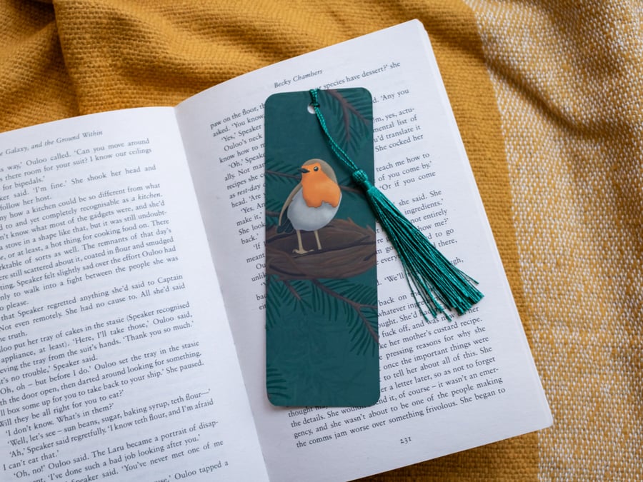 Robin Bookmark with Tassel