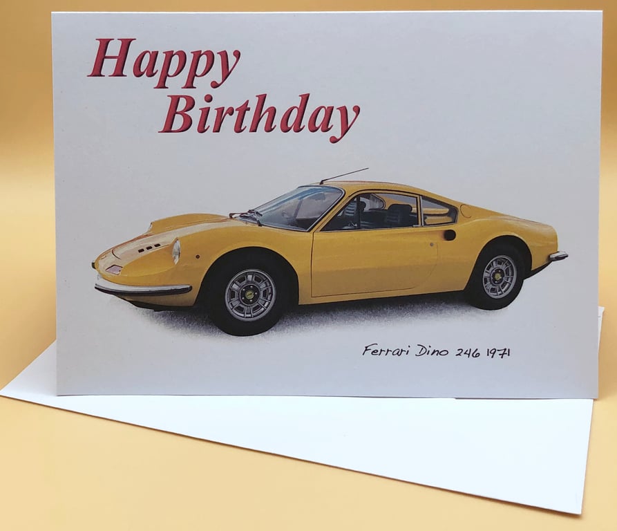 Ferrari 246 Dino 1971- Birthday, Anniversary, Retirement or Plain Card