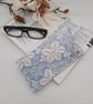 Handmade blue and white foliage leaf print glasses case.  - Image 2