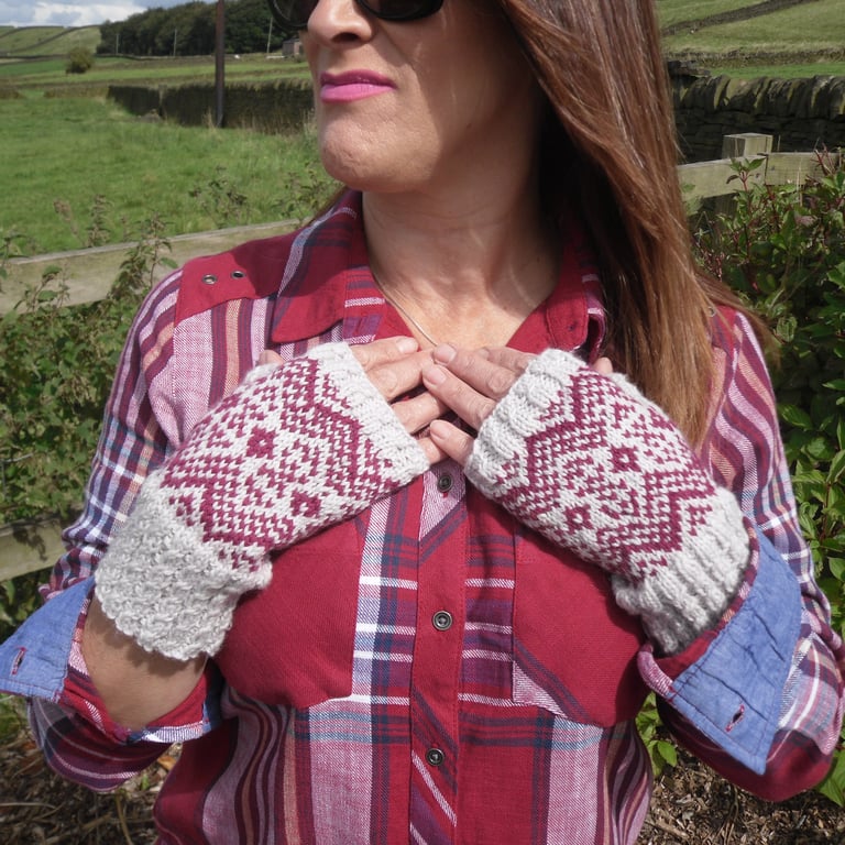 Fair Isle Inspired Gloves Knitting Pattern