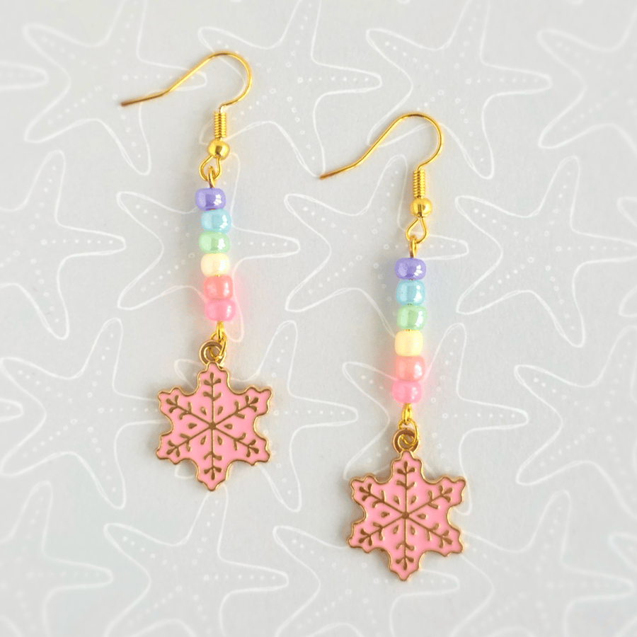 Pastel Snowflake Earrings