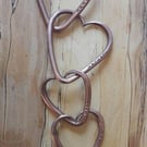 x4 Family of Hearts Copper Interlinked Love 7th Year Anniversary Wedding 