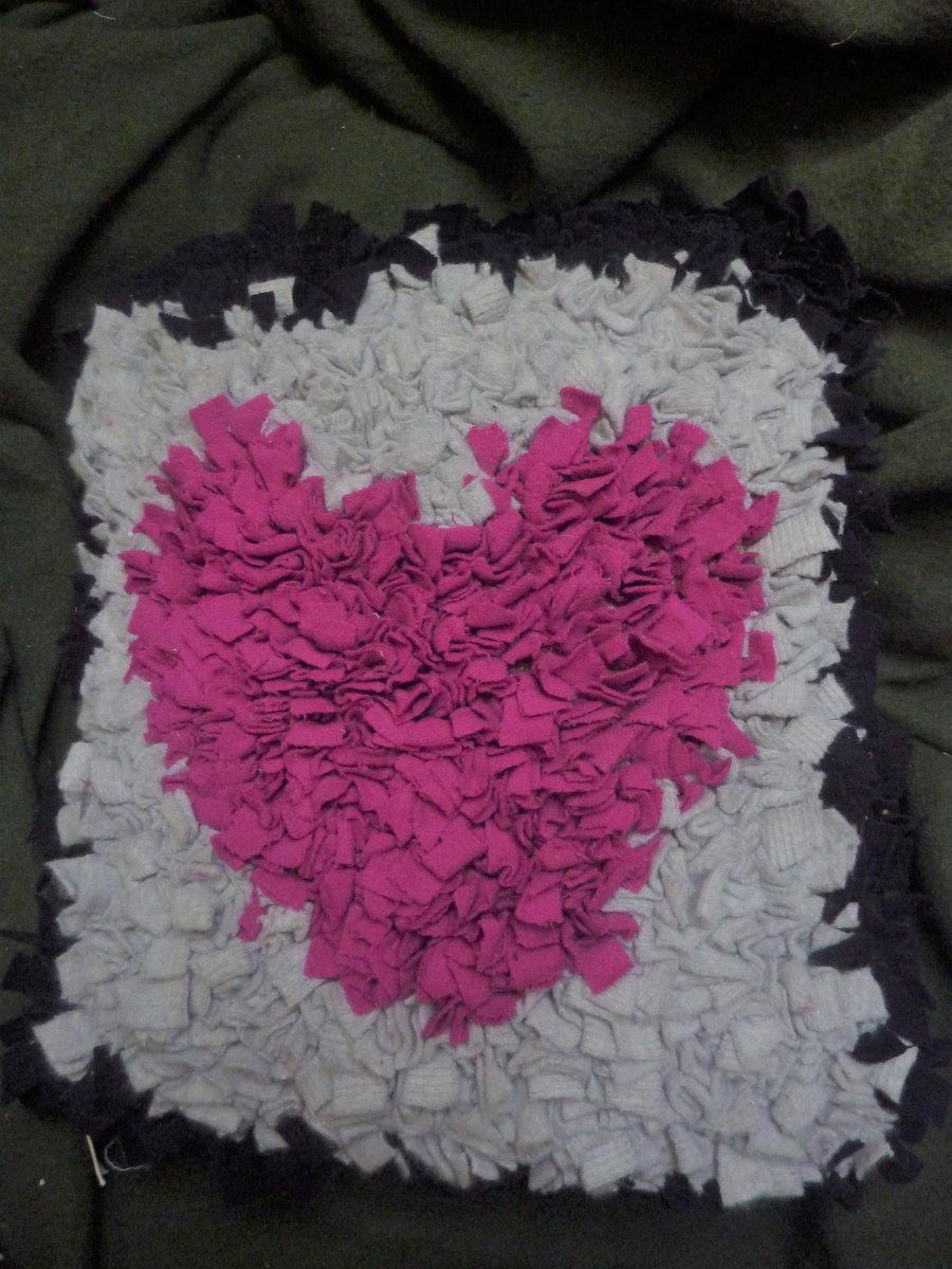 Traditional Proddy Rag Rug Cushion Upcycled Felted Jumpers