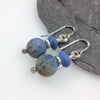 Dumortierite and sterling silver earrings