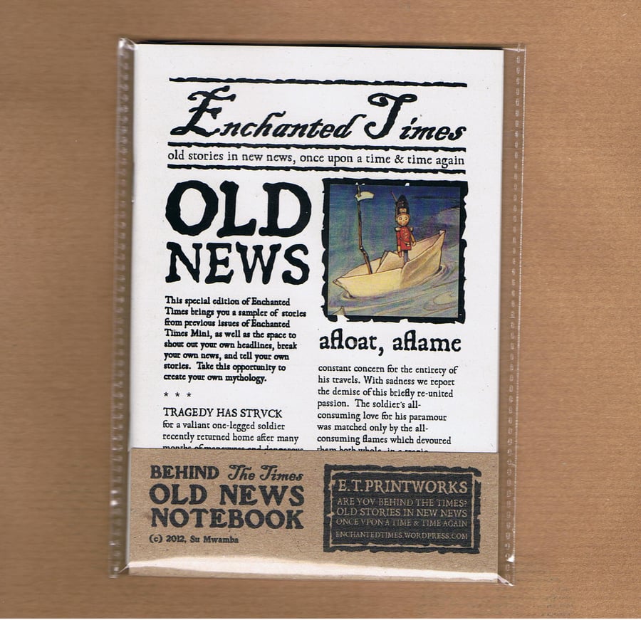 OLD NEWS NOTEBOOK - Enchanted Time fairytale newspaper, notebook, zine