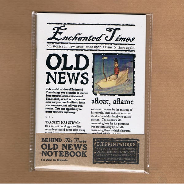OLD NEWS NOTEBOOK - Enchanted Time fairytale newspaper, notebook, zine