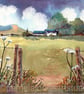 Farmhouse, Pen y Fan, Cowparsley, Brecon Beacons, Print in 14 x 11'' Mount