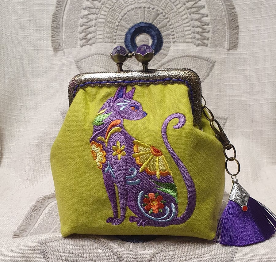 The Flower Power Cat Coin Purse