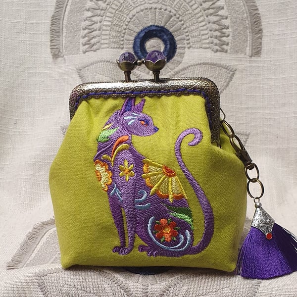 The Flower Power Cat Coin Purse