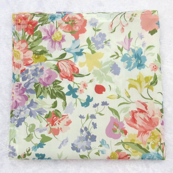Liberty Tana Lawn handkerchief, ladies handkerchief, floral