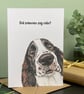 Working Cocker Spaniel Birthday Card. Personalised or blank brown spaniel card.