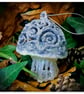 Handmade Silver Toadstool Christmas Decoration - Image 1