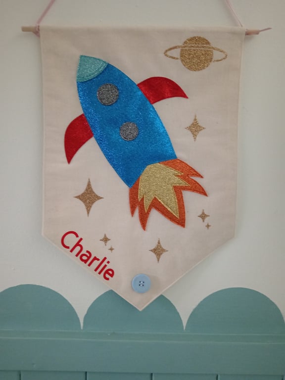 Space Rocket Wall hanging.. Art.. Decor